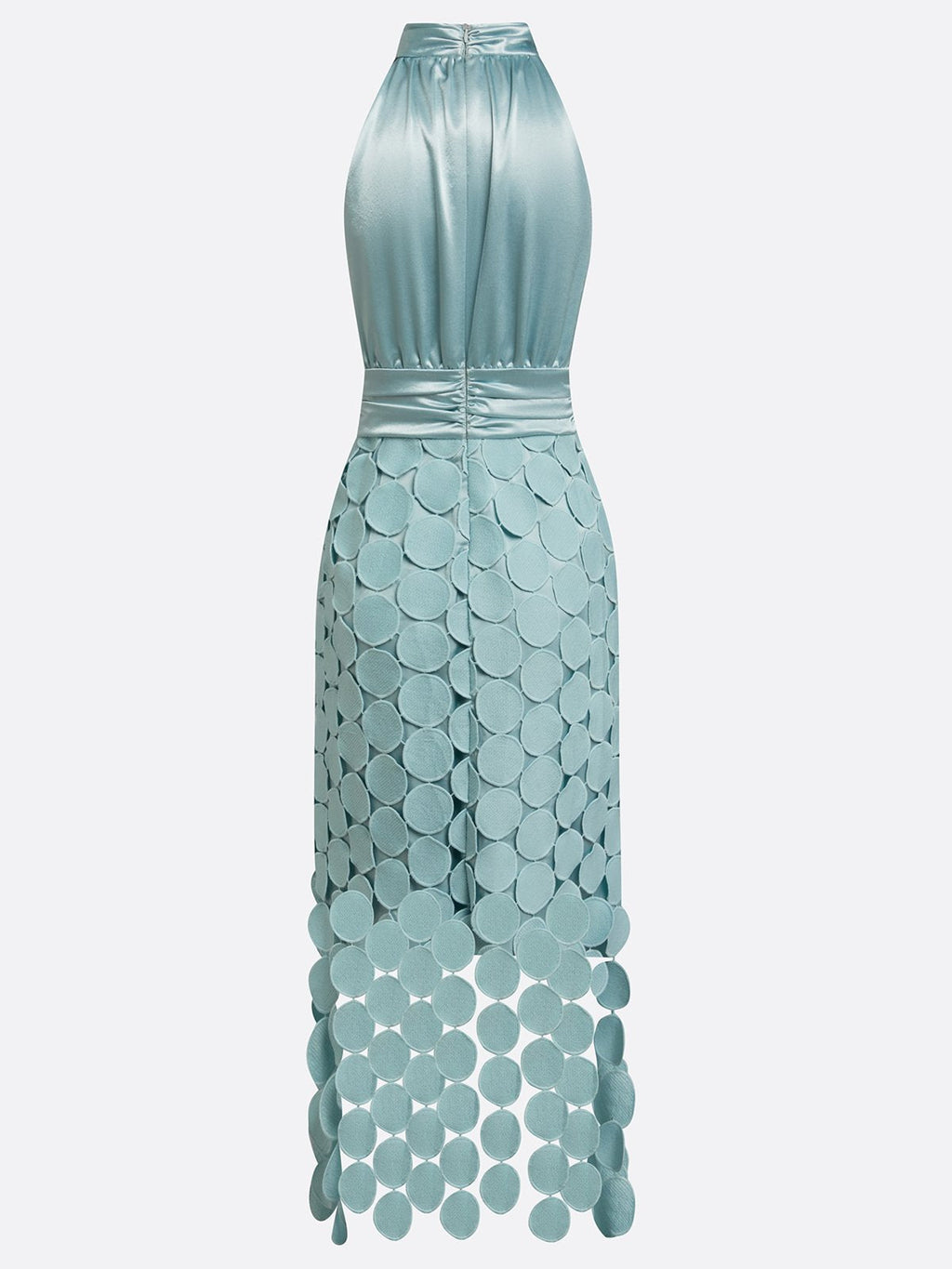 Scallin Halter Neck Satin Midi Dress – Sleeveless Cocktail Party Women Formal Evening Midi Dress