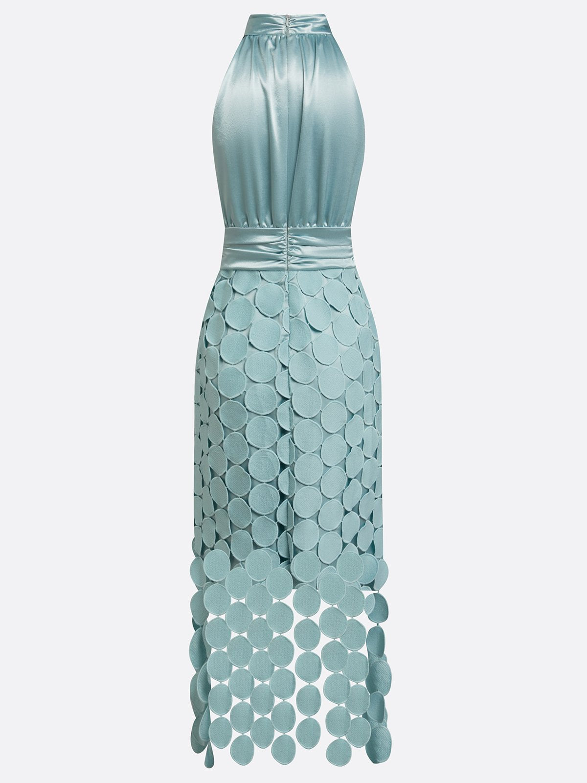 Scallin Halter Neck Satin Midi Dress – Sleeveless Cocktail Party Women Formal Evening Midi Dress
