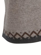 Chevyok Fair Isle Button-Front Cardigan – Knitted Women Autumn Casual Oversized Longline Cardigan