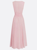 Cintura Gathered Waist Maxi Dress – Chiffon Bridesmaid Wedding Guest Women Formal Evening Sleeveless Maxi Dress
