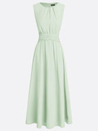 Cintura Gathered Waist Maxi Dress – Chiffon Bridesmaid Wedding Guest Women Formal Evening Sleeveless Maxi Dress