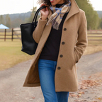 Notapel Wide-Lapel Single-Breasted Longline Coat – Women Winter Office Tailored Formal Wool Blend Longline Coat