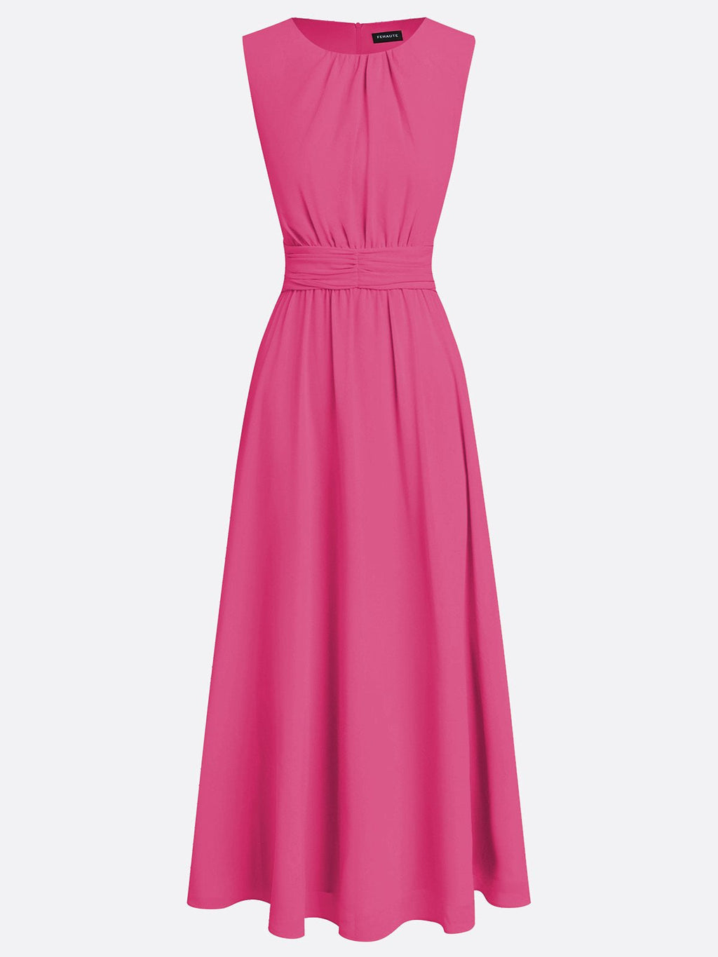 Cintura Gathered Waist Maxi Dress – Chiffon Bridesmaid Wedding Guest Women Formal Evening Sleeveless Maxi Dress