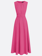Cintura Gathered Waist Maxi Dress – Chiffon Bridesmaid Wedding Guest Women Formal Evening Sleeveless Maxi Dress