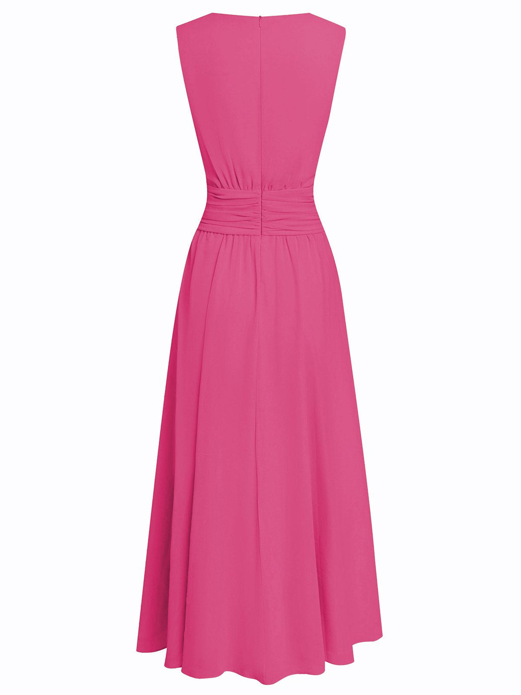 Cintura Gathered Waist Maxi Dress – Chiffon Bridesmaid Wedding Guest Women Formal Evening Sleeveless Maxi Dress