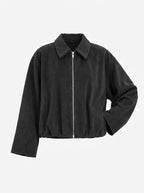Collette Zip-Up Bomber Jacket – Velvet Women Casual Autumn Everyday Relaxed Collared Jacket