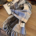 Chevilla Oversized Check Scarf – Women Tassel Fringe Blanket Wrap Shawl Autumn Winter Tartan Scarf