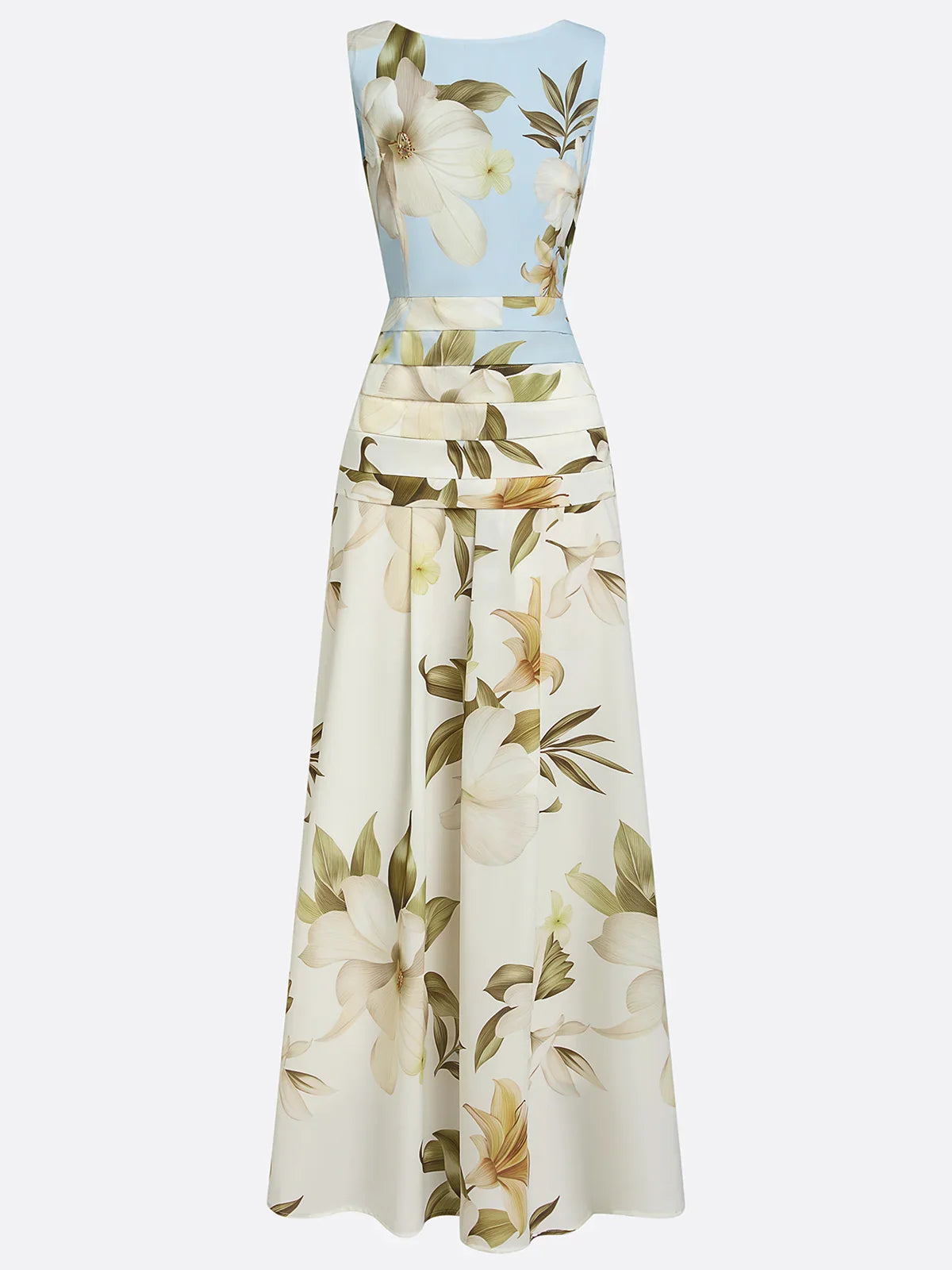 Magnolya Boat Neck Maxi Dress – Floral Maxi Dress Women Wedding Guest Elegant Evening Long Floral Dress