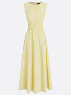Cintura Gathered Waist Maxi Dress – Chiffon Bridesmaid Wedding Guest Women Formal Evening Sleeveless Maxi Dress
