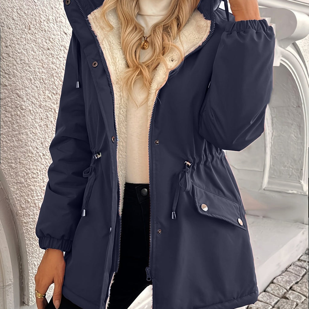 Shepra Faux-Fur Lined Hooded Parka Jacket – Waterproof Winter Parka Women Hooded Longline Jacket