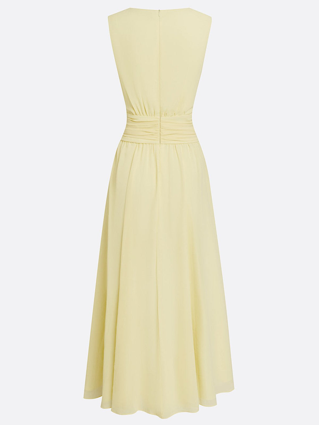 Cintura Gathered Waist Maxi Dress – Chiffon Bridesmaid Wedding Guest Women Formal Evening Sleeveless Maxi Dress