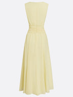 Cintura Gathered Waist Maxi Dress – Chiffon Bridesmaid Wedding Guest Women Formal Evening Sleeveless Maxi Dress