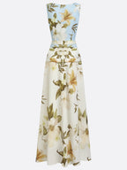 Magnolya Boat Neck Maxi Dress – Floral Maxi Dress Women Wedding Guest Elegant Evening Long Floral Dress