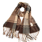 Chevilla Oversized Check Scarf – Women Tassel Fringe Blanket Wrap Shawl Autumn Winter Tartan Scarf