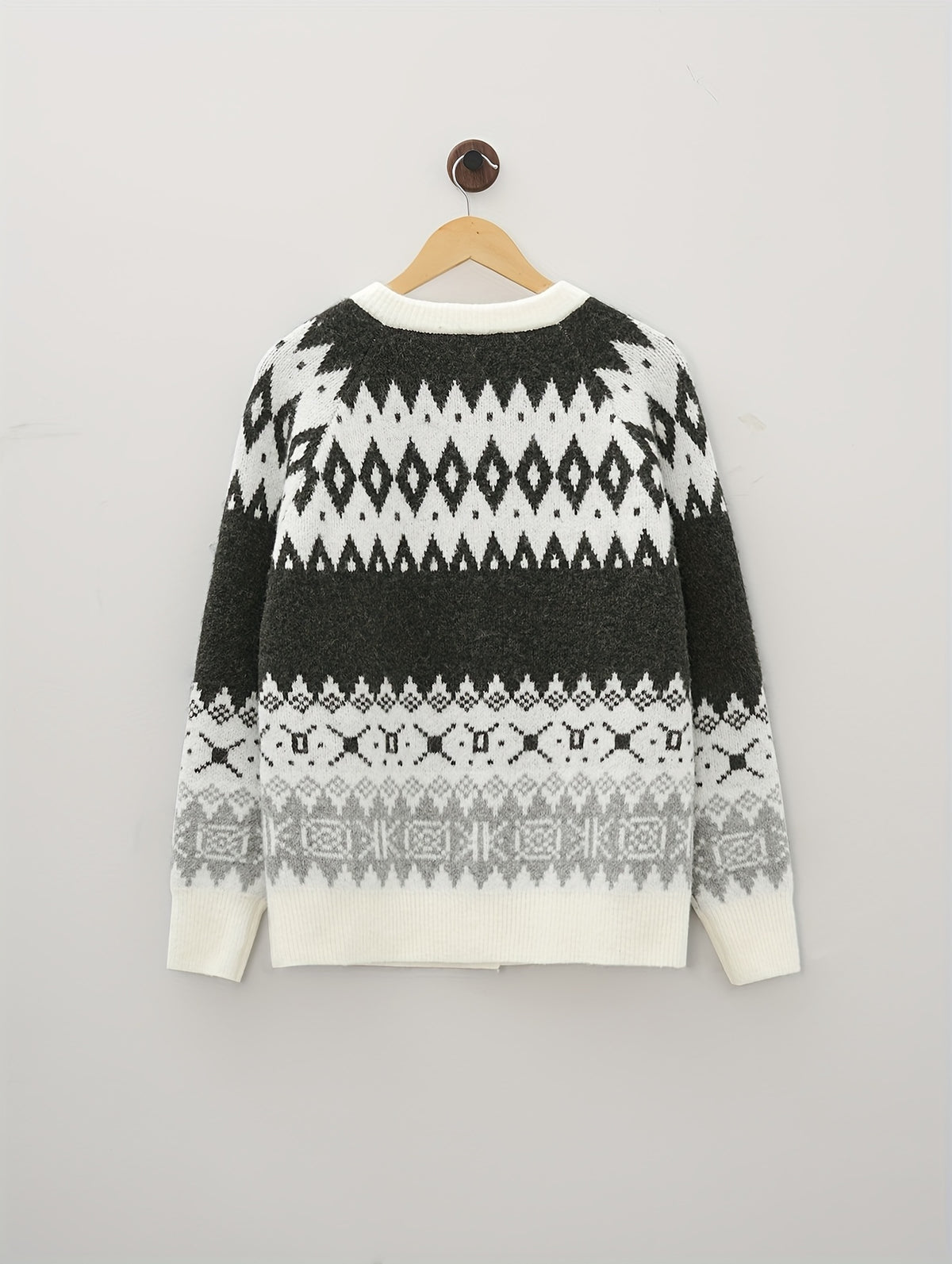 Zigmotte Fair Isle Cardigan – Fair Isle Cardigan Womens Ladies Knit Sweater Button Front Casual