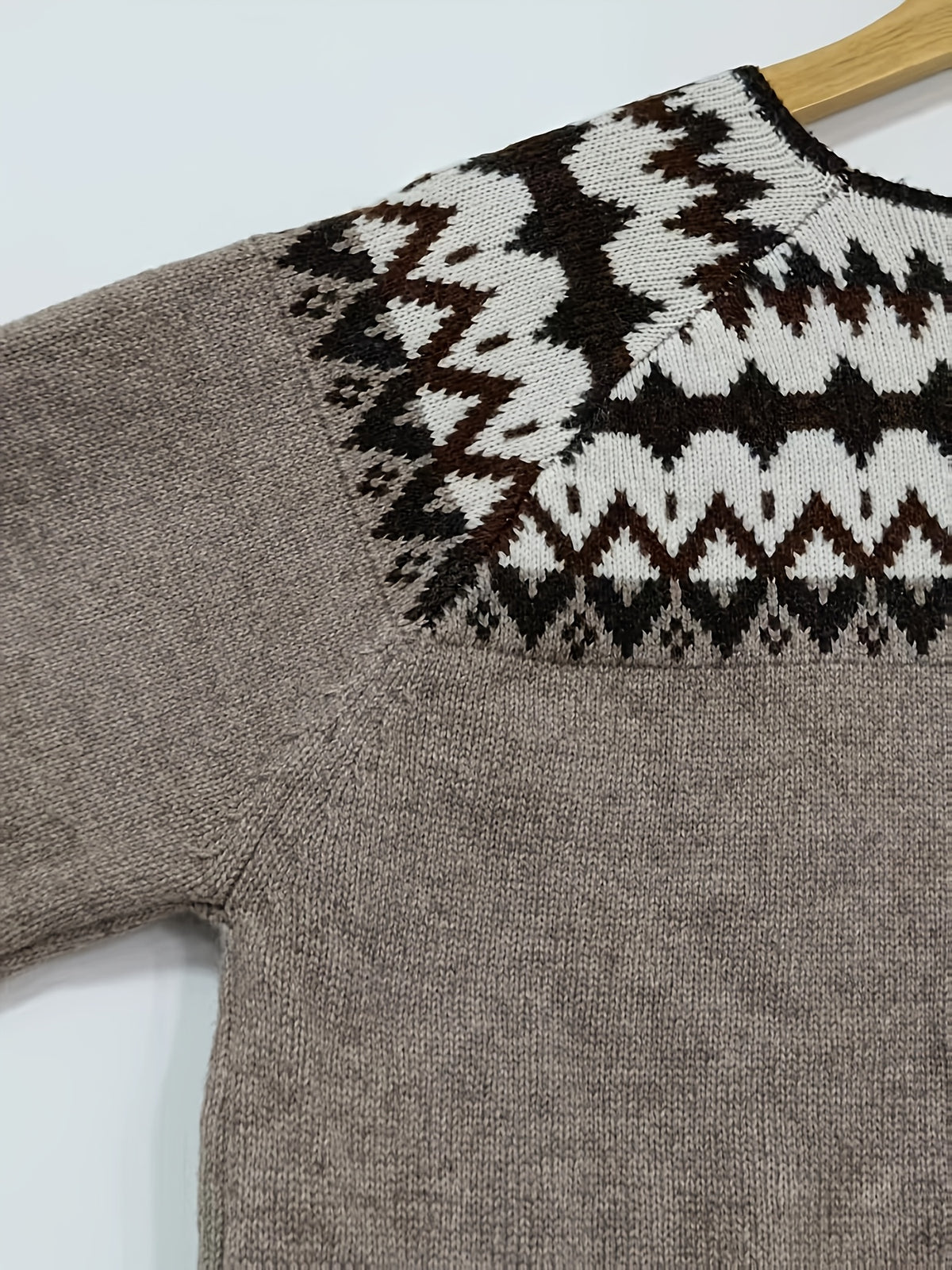 Chevyok Fair Isle Button-Front Cardigan – Knitted Women Autumn Casual Oversized Longline Cardigan