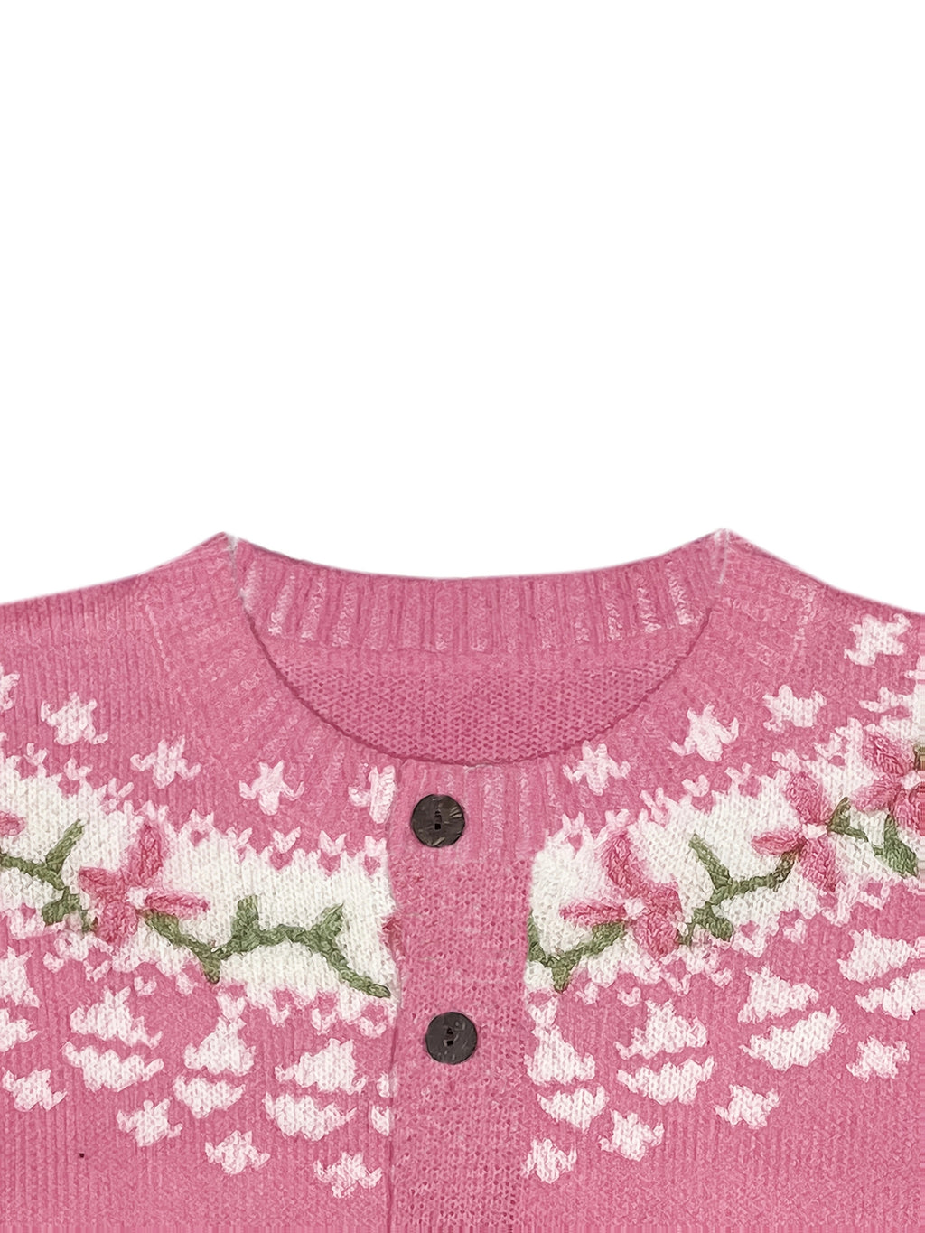 Blossyke Embroidered Knit Cardigan – Chunky Button-Front Women Autumn Cosy Oversized Cardigan