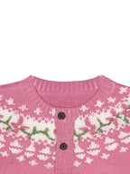 Blossyke Embroidered Knit Cardigan – Chunky Button-Front Women Autumn Cosy Oversized Cardigan