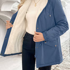 Shepra Faux-Fur Lined Hooded Parka Jacket – Waterproof Winter Parka Women Hooded Longline Jacket
