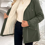 Shepra Faux-Fur Lined Hooded Parka Jacket – Waterproof Winter Parka Women Hooded Longline Jacket