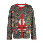 Santripe Embroidered Santa Button-Front Cardigan – Women Christmas Festive Holiday Party Casual Lightweight Cardigan
