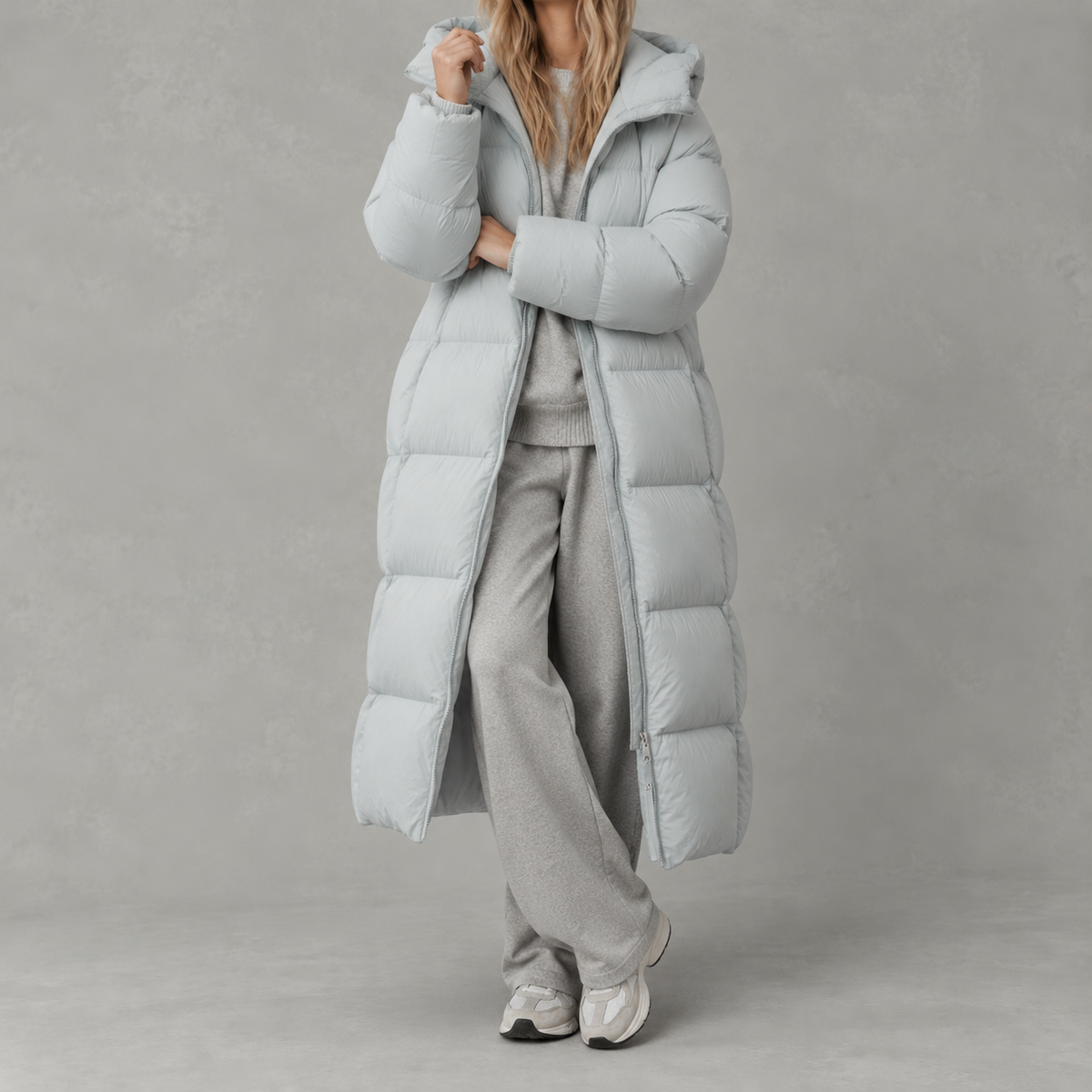 Chanquil Hooded Longline Puffer Coat – Women Oversized Padded Winter Warm Casual Puffer Coat
