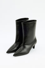Toivenne Pointed Leather Ankle Boots – Women Kitten Heel Boots Ankle Autumn Winter Everyday Office Boots