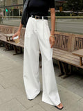 Plefron High-Waist Wide-Leg Trousers – Women Tailored Office Smart Casual Pleated Wide-Leg Trousers