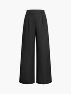Plefron High-Waist Wide-Leg Trousers – Women Tailored Office Smart Casual Pleated Wide-Leg Trousers