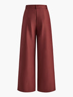 Plefron High-Waist Wide-Leg Trousers – Women Tailored Office Smart Casual Pleated Wide-Leg Trousers