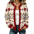 Chevizo Fair Isle Button Cardigan – Fair Isle Cardigan Women Crew Neck Knit Long Sleeve Open Front Casual Cosy Fall Cardigan