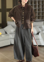 Stitema Corduroy Utility Jacket – Women Casual Workwear Autumn Oversized Collared Jacket