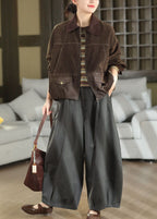 Stitema Corduroy Utility Jacket – Women Casual Workwear Autumn Oversized Collared Jacket