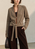 Tywrapa Ribbed Zip Cardigan – Ribbed Knit Cardigan Women Casual Autumn Belted Tie Waist Zip Cardigan