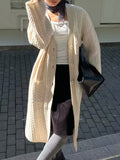 Dames Vintage Lange Cardigan met Zakken