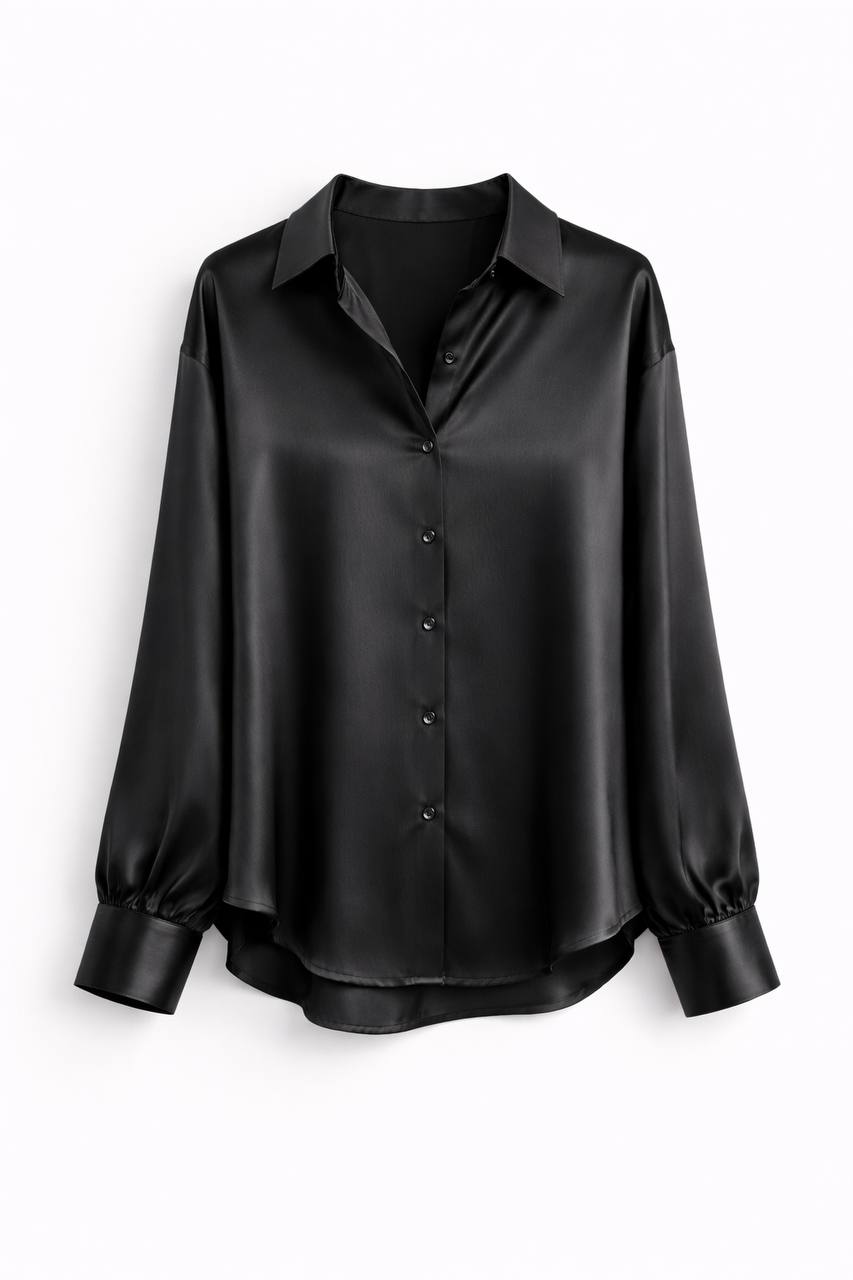 Gathcure Satin Button Down Blouse – Button Up Shirt Women Formal Office Elegant Satin Blouse
