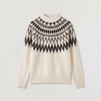 Jagrada Fair Isle Yoke Jumper – Nordic Pattern Women Knit Crew Neck Long Sleeve Casual Winter Jumper