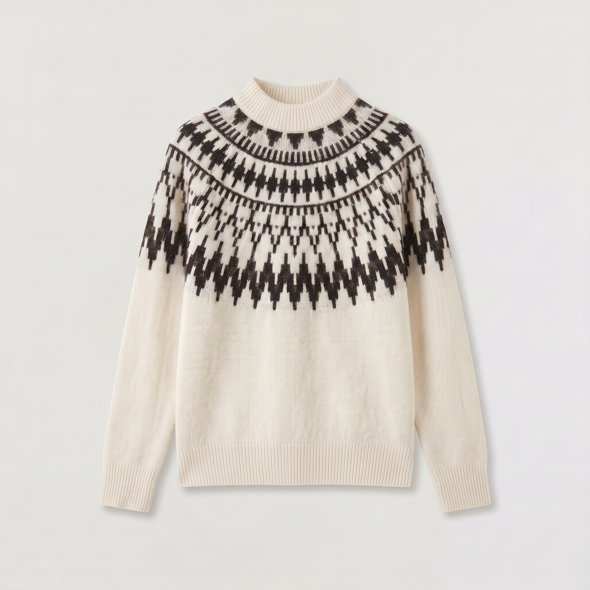 Jagrada Fair Isle Yoke Jumper – Nordic Pattern Women Knit Crew Neck Long Sleeve Casual Winter Jumper