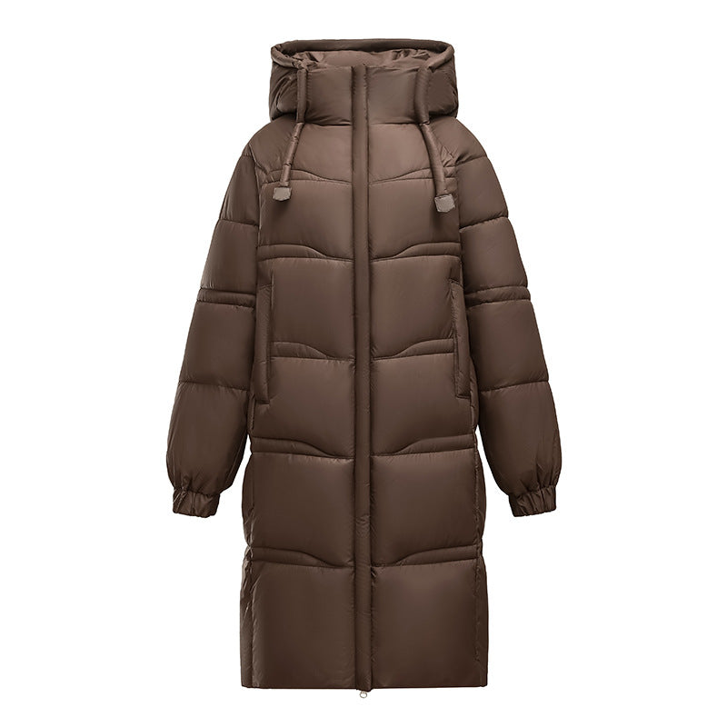 Chefyra Oversized Longline Puffer Coat – Padded Quilted Women Winter Coat Casual Streetwear Longline Jacket