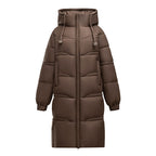 Chefyra Oversized Longline Puffer Coat – Padded Quilted Women Winter Coat Casual Streetwear Longline Jacket
