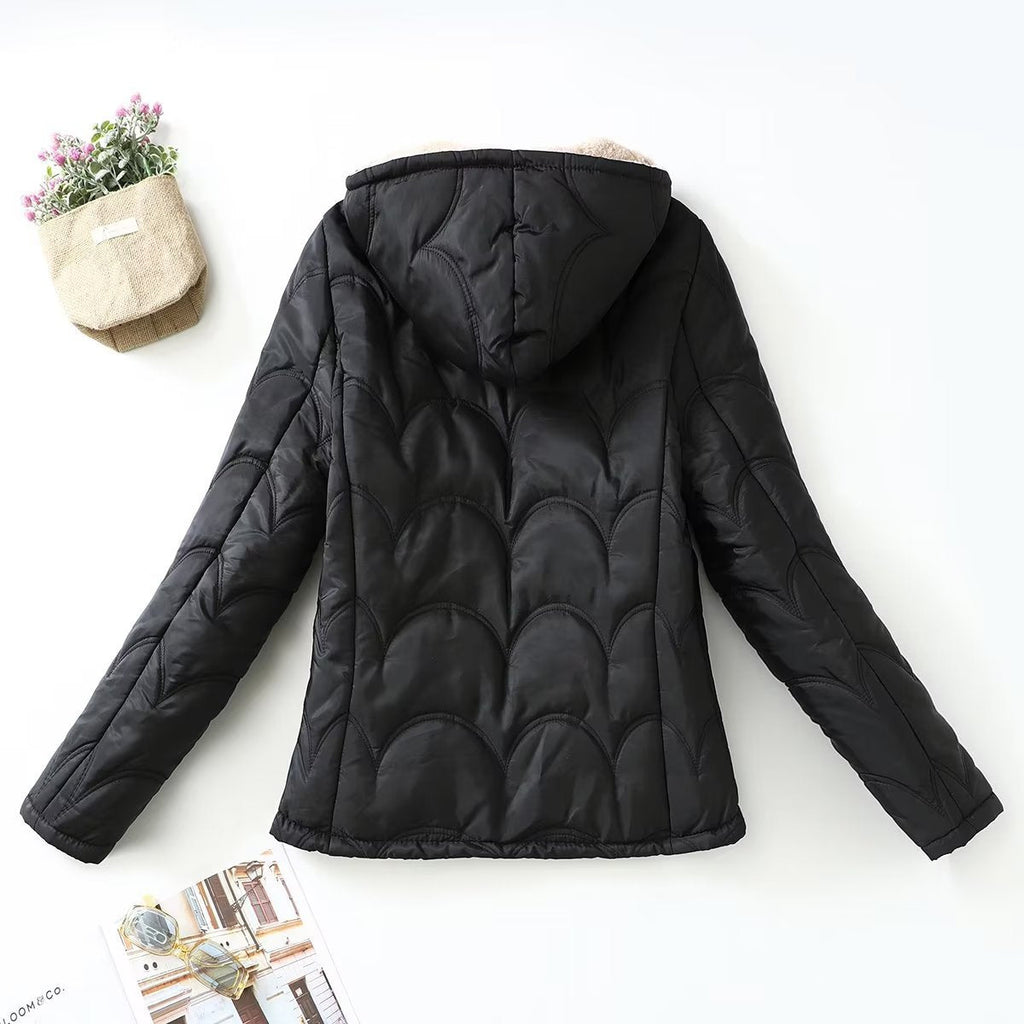 Scavelle Hooded Quilted Puffer Jacket – Padded Coat Women Winter Warm Sherpa Lined Casual Jacket