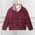 Scallawin Scalloped Quilted Puffer Jacket – Women Padded Warm Autumn Winter Outerwear Coat