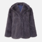 Chevrona Faux Fur Longline Coat – Faux Fur Jacket Women Winter Elegant Evening Party Coat