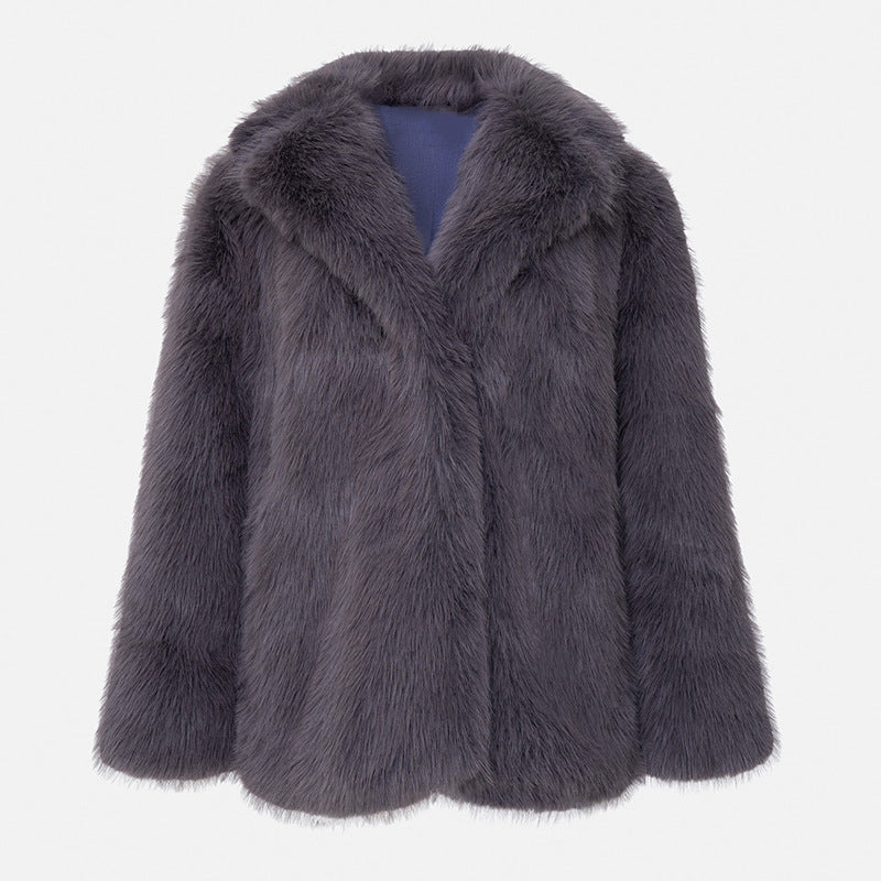 Chevrona Faux Fur Longline Coat – Faux Fur Jacket Women Winter Elegant Evening Party Coat