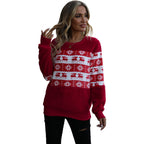 Fairlok Reindeer Fair Isle Jumper – Christmas Sweater Women Festive Holiday Knit Snowflake Pullover