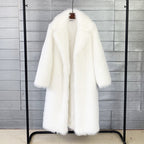 Shawlane Longline Faux Fur Coat – Women Long Fluffy Jacket Winter Evening Party Oversized Outerwear Coat