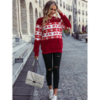 Fairlok Reindeer Fair Isle Jumper – Christmas Sweater Women Festive Holiday Knit Snowflake Pullover