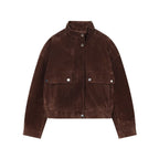 Snapette Oversized Cropped Bomber Jacket – Suede Oversized Cropped Women Casual Autumn Winter Streetwear Bomber Jacket