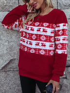 Fairlok Reindeer Fair Isle Jumper – Christmas Sweater Women Festive Holiday Knit Snowflake Pullover