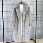 Shawlane Longline Faux Fur Coat – Women Long Fluffy Jacket Winter Evening Party Oversized Outerwear Coat